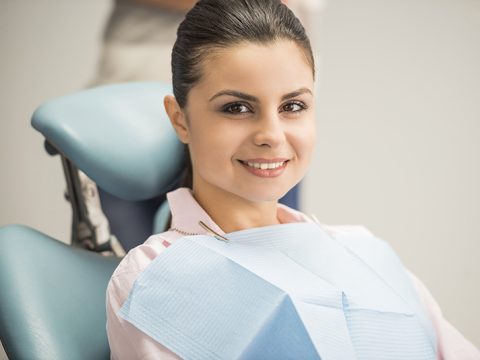 woman at teeth cleaning appointment